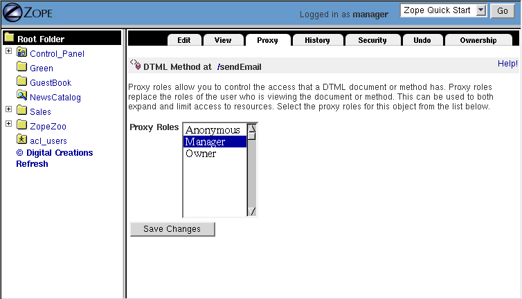 Proxy role management.